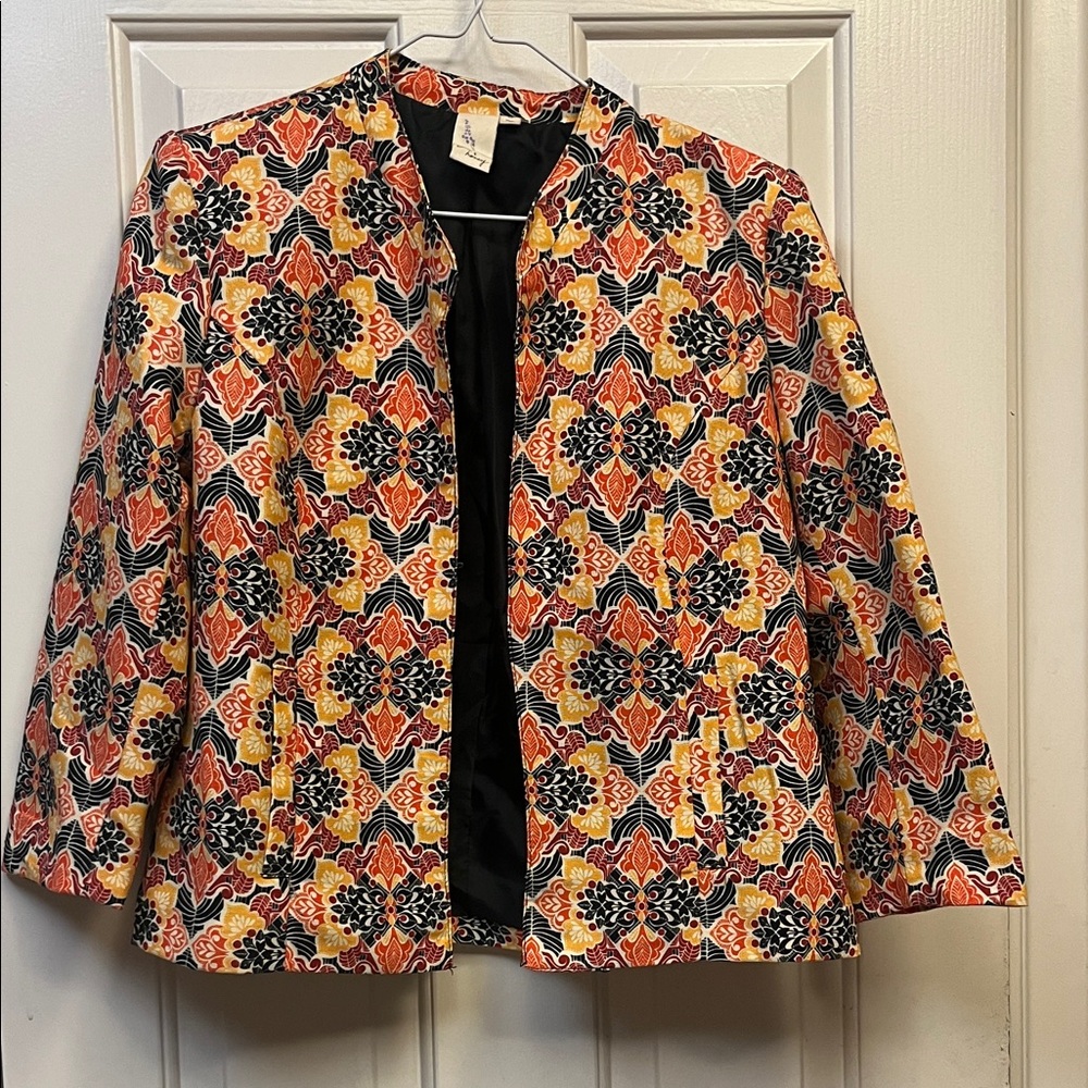Lavender & Honey Orange/black Patterned Jacket S